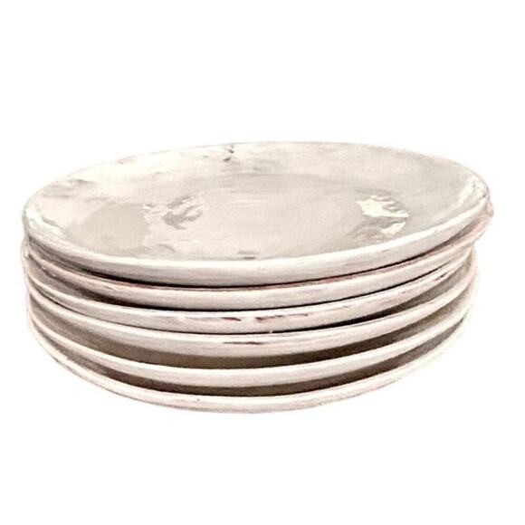 Shiralea "Chicago" Terracotta Set of 6 Sea Sand Plates 11 1/4" - Picture 1 of 3